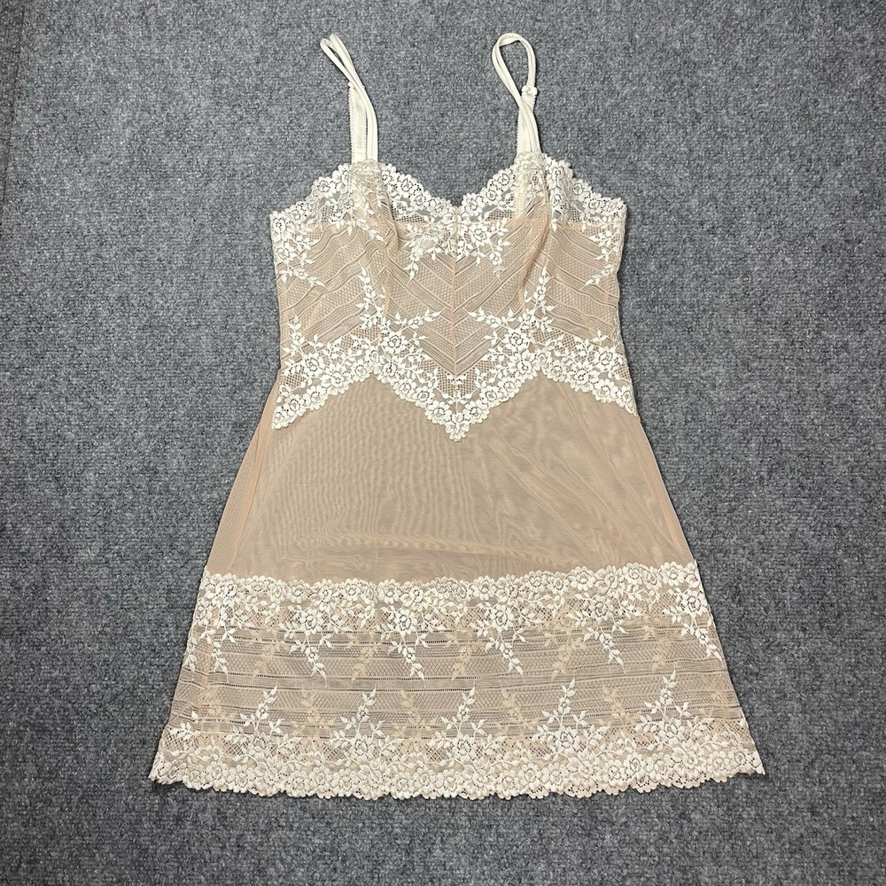 Lace Chemise Full Slip Small Wacoal Embrace 814191 Adjustable Straps Nude Ivory